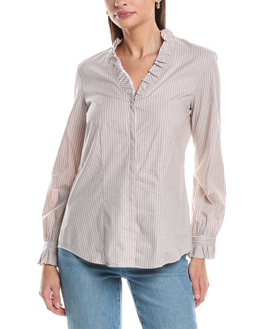 Anne Klein Ruffle Button Down Shirt