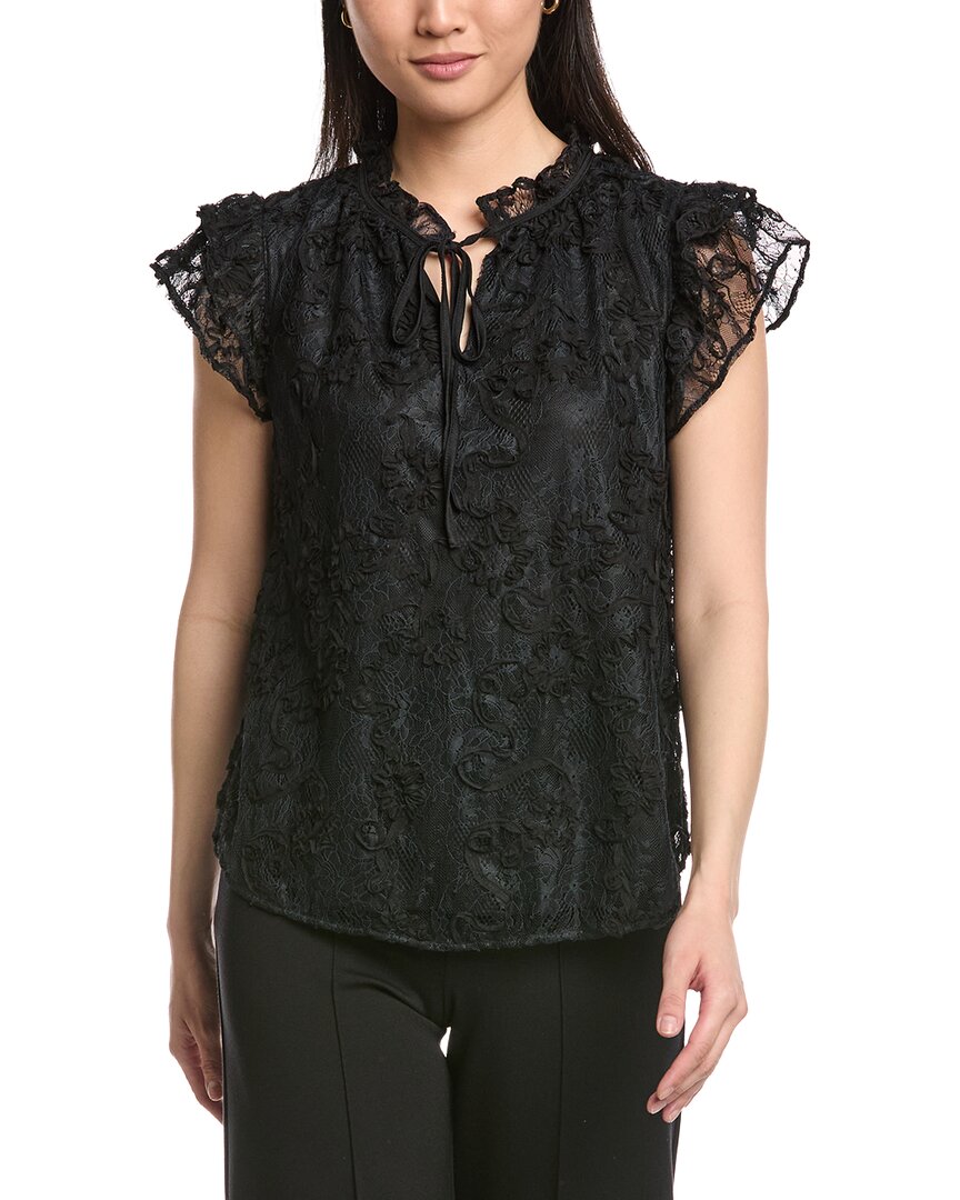 Anne Klein Ruffle Sleeve Tie Blouse