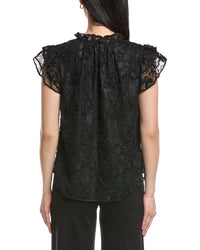 Anne Klein Ruffle Sleeve Tie Blouse