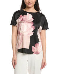Anne Klein Printed Flat Satin Top