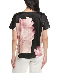 Anne Klein Printed Flat Satin Top