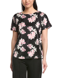 Anne Klein Printed Flat Satin Top