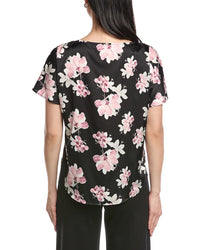 Anne Klein Printed Flat Satin Top