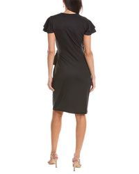 Anne Klein Flutter Sleeve Classic Wrap Printed Ity Dress