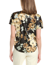 Anne Klein Bateau Neck Satin Top
