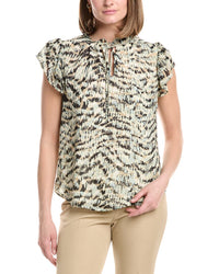 Anne Klein Ruffle Sleeve Tie Blouse