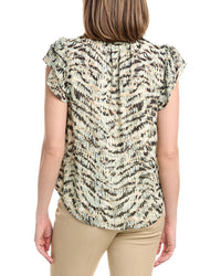 Anne Klein Ruffle Sleeve Tie Blouse