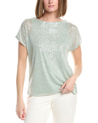 Anne Klein Bateau Sequin Dolman T-Shirt