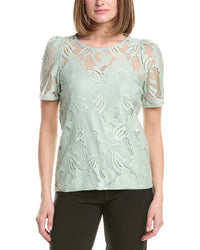 Anne Klein Jewel Neck Lace T-Shirt