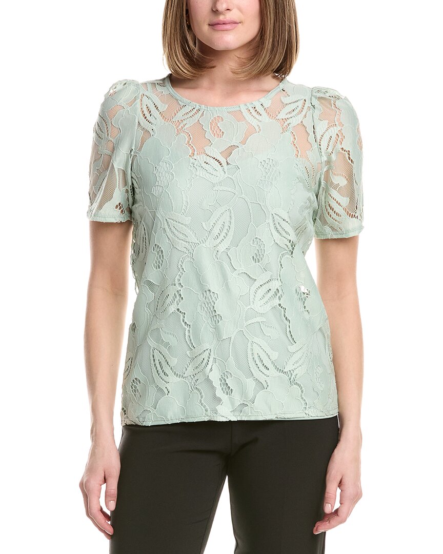 Anne Klein Jewel Neck Lace T-Shirt