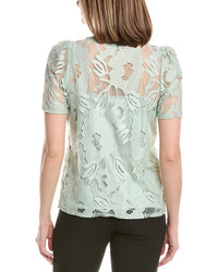 Anne Klein Jewel Neck Lace T-Shirt