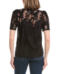 Anne Klein Jewel Neck Lace T-Shirt
