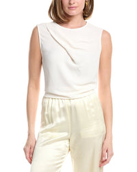 Anne Klein Mixed Media Extended Shoulder Top