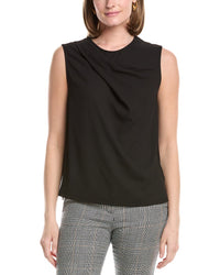 Anne Klein Mixed Media Extended Shoulder Top