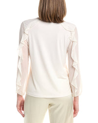 Anne Klein Ruffle Tie Neck Top