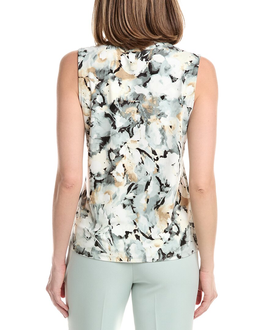 Anne Klein Wide Collar Printed Top