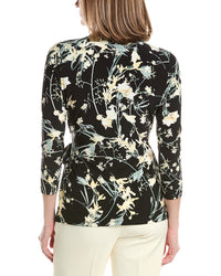 Anne Klein 3/4-Sleeve Front Banded Wrap Top
