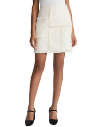 Lafayette 148 New York Fringed Patchwork Mini Skirt