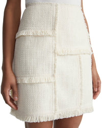 Lafayette 148 New York Fringed Patchwork Mini Skirt