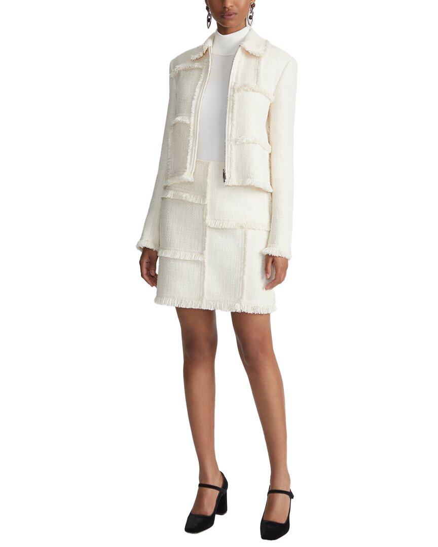 Lafayette 148 New York Fringed Patchwork Mini Skirt
