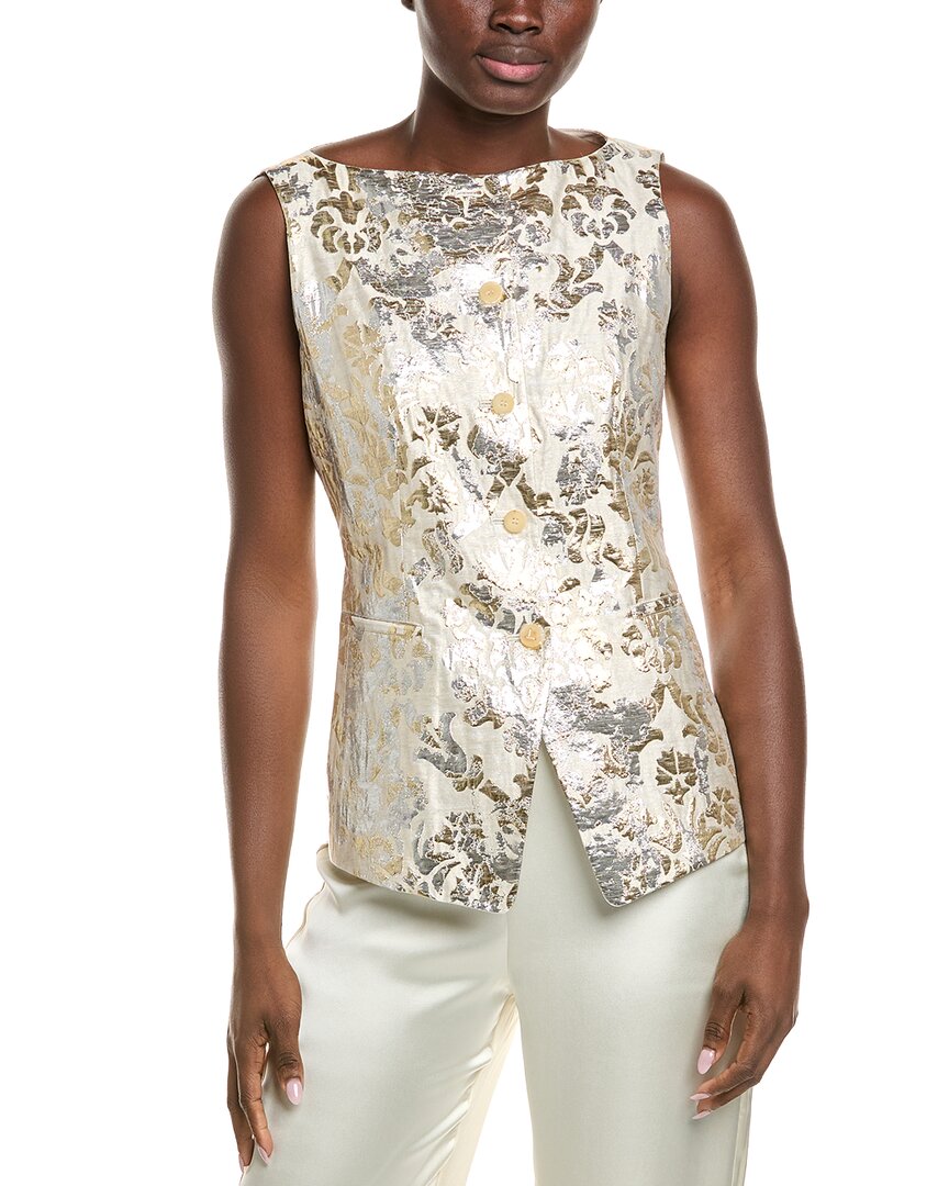 Lafayette 148 New York Silk-Blend Cutaway Vest