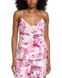 L'agence Jane Spaghetti Strap Silk Top