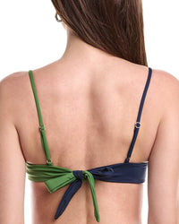 Weworewhat Colorblock Tie-Back Bikini Top