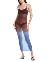 Weworewhat Mesh Scoop Maxi Slip Dress