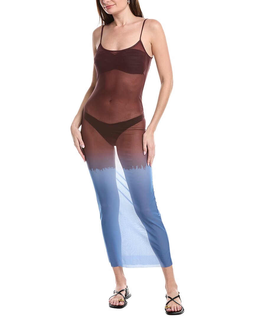Weworewhat Mesh Scoop Maxi Slip Dress