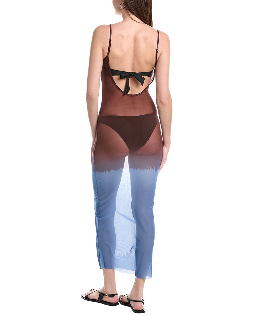 Weworewhat Mesh Scoop Maxi Slip Dress