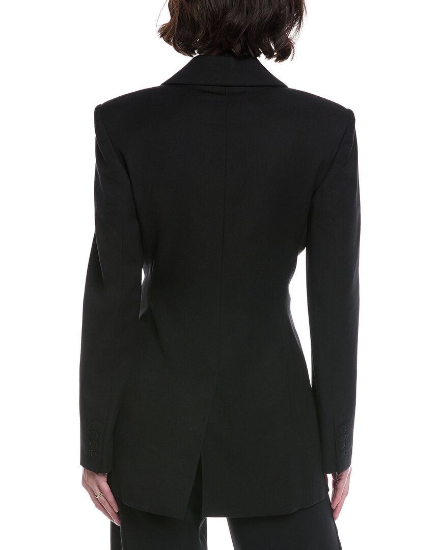 Oscar De La Renta Peak Lapel Silk-Lined Wool Blazer