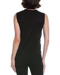 Oscar De La Renta Checkered Guipure Fringe Silk-Blend Tank
