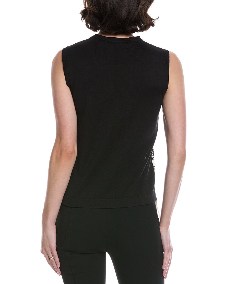 Oscar De La Renta Checkered Guipure Fringe Silk-Blend Tank