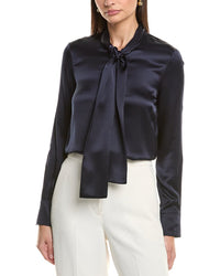 Oscar De La Renta Tie Bow Silk Blouse