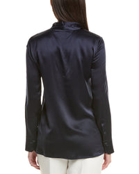 Oscar De La Renta Tie Bow Silk Blouse