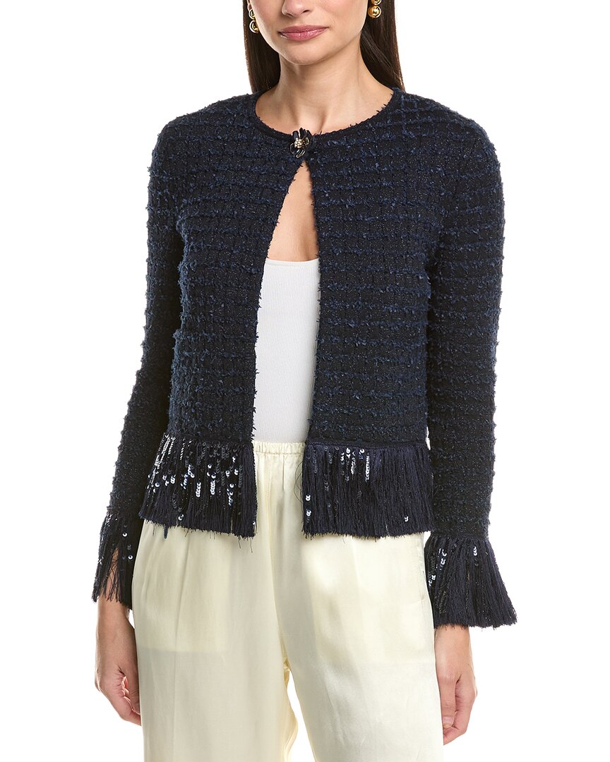 Oscar De La Renta Tweed Fringe Wool-Blend Jacket