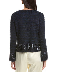 Oscar De La Renta Tweed Fringe Wool-Blend Jacket