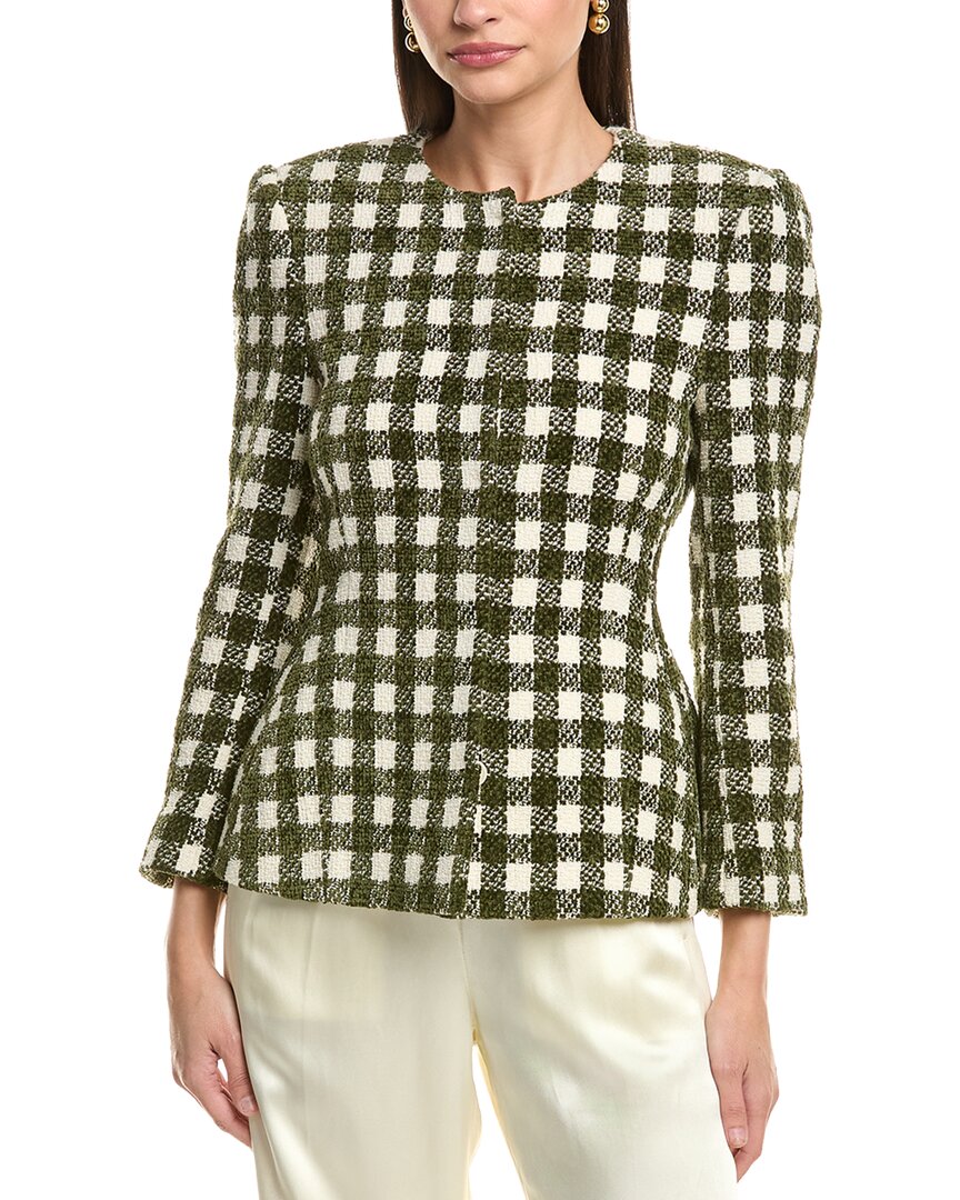 Oscar De La Renta Chenille Tweed Silk-Lined Wool-Blend Jacket