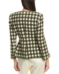 Oscar De La Renta Chenille Tweed Silk-Lined Wool-Blend Jacket