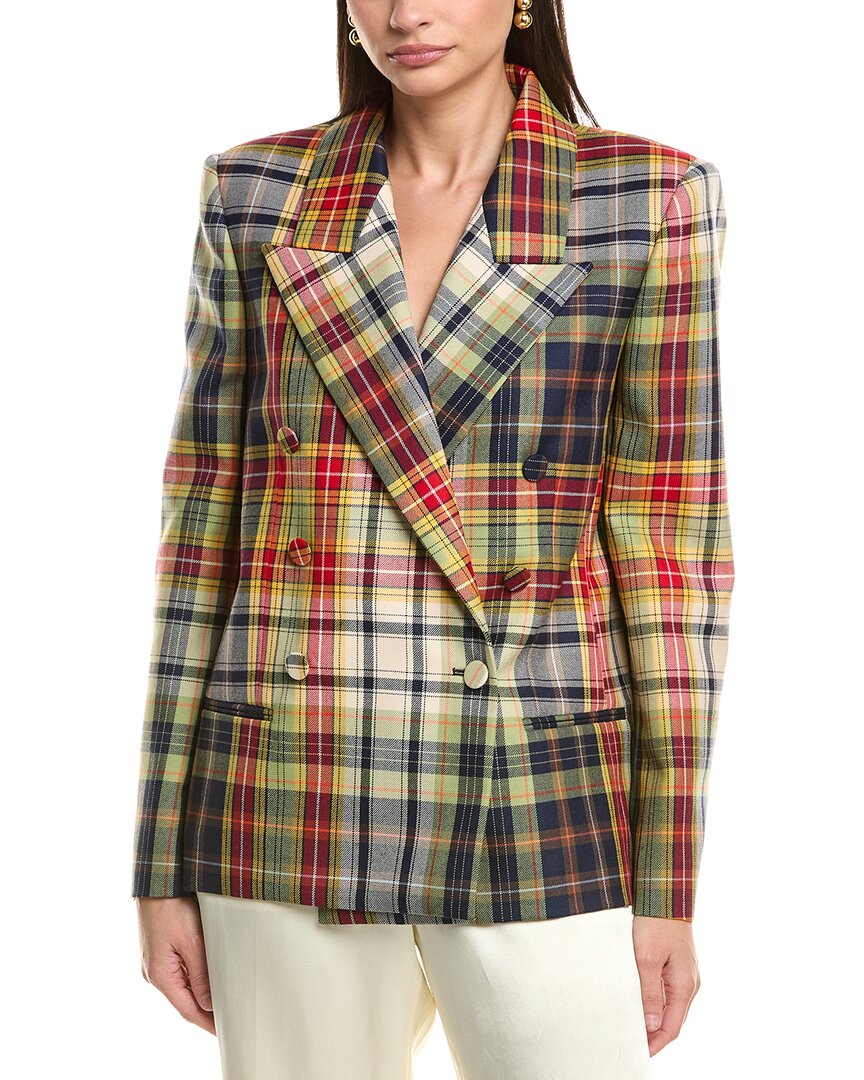 Oscar De La Renta Plaid Silk-Lined Wool Jacket