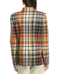 Oscar De La Renta Plaid Silk-Lined Wool Jacket