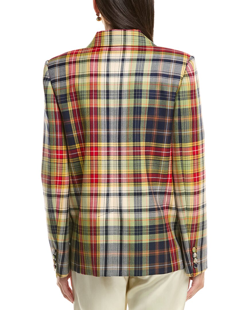 Oscar De La Renta Plaid Silk-Lined Wool Jacket