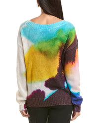 Oscar De La Renta Abstract Watercolor Mohair & Wool-Blend Sweater