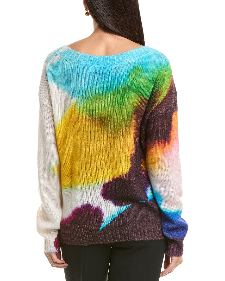 Oscar De La Renta Abstract Watercolor Mohair & Wool-Blend Sweater