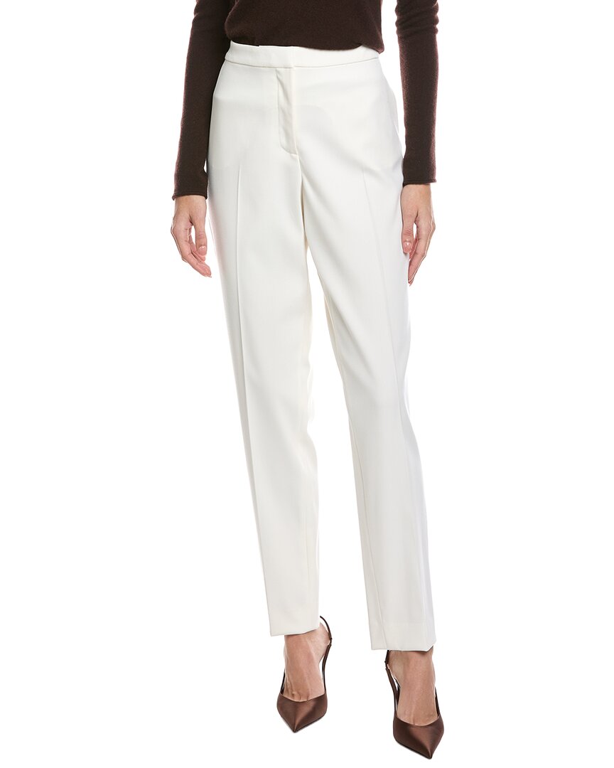 Oscar De La Renta Silk-Trim Wool-Blend Pant