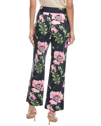 Oscar De La Renta Zip Front Flare Leg Poppies Cott