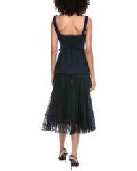 Oscar De La Renta Tweed & Lace Silk-Lined Wool-Blend A-Line Dress