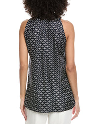 Oscar De La Renta Small Oscar Chain Silk Top