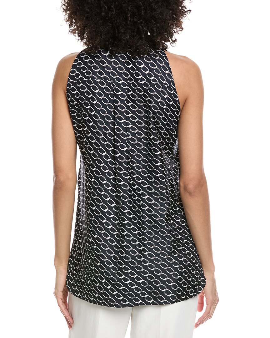 Oscar De La Renta Small Oscar Chain Silk Top