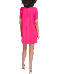 Oscar De La Renta Floral Detail Wool-Blend Shift Dress